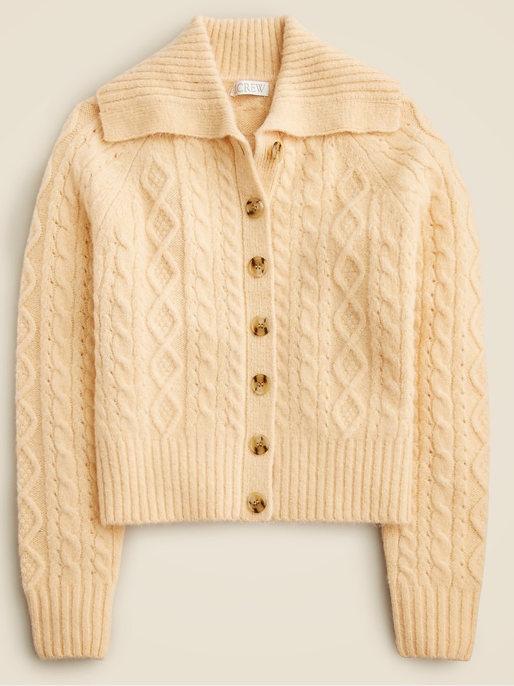 J.Crew Collared Cable Knit Cardigan Merino Alpaca Wool Small - Picture 3 of 11